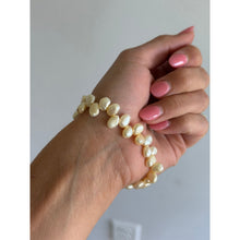 Load image into Gallery viewer, Philippe Audibert Irregular Pearl Beaded Stretch Bracelet White