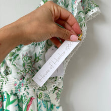 Load image into Gallery viewer, Revolve House of Harlow Zhuri Floral V-Neck Lace Trim Tiered Maxi Dress Green XS