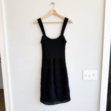 Load image into Gallery viewer, Abercrombie & Fitch 100% Cotton Crochet Scalloped Sleeveless Mini Dress Black ST