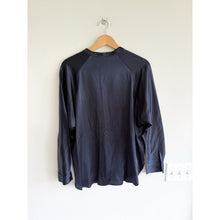 Load image into Gallery viewer, Vince Silk Satin V-Neck Long Sleeve Blouse Navy Blue M