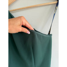 Load image into Gallery viewer, Shoshanna Margo Hunter Midnight Crepe Front Slit Maxi Dress Green 4