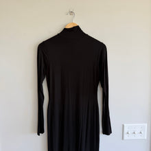 Load image into Gallery viewer, Good American Sundown Mock Neck Long Sleeve Midi Dress Black 3