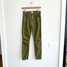 Load image into Gallery viewer, Mother Looker Ankle Fray High Waisted Jeans Military Green 25