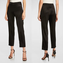 Load image into Gallery viewer, ST. JOHN Caviar Emma Liquid Satin Side Zip Pants Black 10