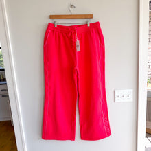 Load image into Gallery viewer, Roller Rabbit Hearts Embroidered Wide Leg Turner Pants Cherry Red XL NWT