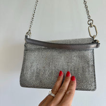 Load image into Gallery viewer, FURLA 1927 Glitter Embellished Chain Strap Mini Crossbody Bag Silver