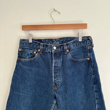 Load image into Gallery viewer, Levi's 501 Floral Patchwork Bell Bottom Flare Denim Jeans Dark Wash