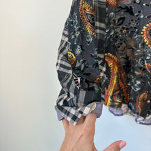 Load image into Gallery viewer, ARATTA Velvet Semi-Sheer Floral Paisley Print Dolman Sleeve Shirt NWT