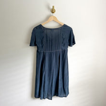Load image into Gallery viewer, Anthropologie Akemi + Kin Bari V-Neck Side Slit Tunic Dress Blue XS
