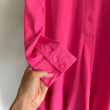 Load image into Gallery viewer, Tuckernuck Callahan Collared 3/4 Sleeve Flowy Mini Shirt Dress Hot Pink M NWT