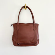 Load image into Gallery viewer, Lodis Leather Zip Around Double Handle Strap Tote Bag Brown