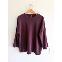 Load image into Gallery viewer, Eileen Fisher Organic Cotton Terry Boxy Fit Top Plum Purple M