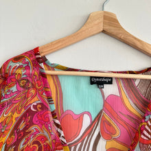 Load image into Gallery viewer, DynaShape Retro Paisley Print Sheer Coverup Pink Multi S/M