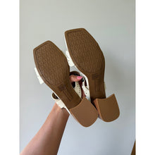Load image into Gallery viewer, Joie Society Laser Cut Braided Open Square Toe Block Heel Sandals White 9 NEW