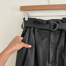 Load image into Gallery viewer, Lovers And Friends Zeal Leather High Rise Belted Paperbag Pants Black S