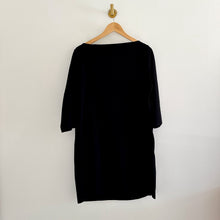 Load image into Gallery viewer, Eileen Fisher Washable Stretch Crepe Shift Dress Black L