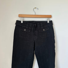 Load image into Gallery viewer, Sundance Patch Pocket Mid Rise Stretch Straight Leg Pants Black