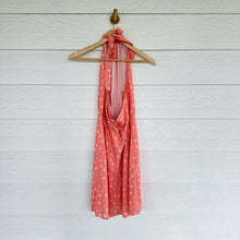 Load image into Gallery viewer, TVF for DVF Patterned Halter Tie Backless Mini Sundress Coral Pink 4 NWT