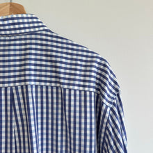 Load image into Gallery viewer, Peter Millar Weekender Finish Gingham Long Sleeve Button Up Shirt Blue XL