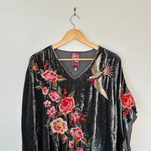 Load image into Gallery viewer, Johnny Was Embroidered Velvet V-Neck Poncho M