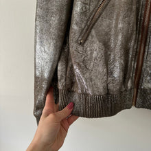 Load image into Gallery viewer, NWT Dolce Cabo Soft Metallic Zip Up Bomber Army Jacket M