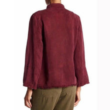 Load image into Gallery viewer, Sanctuary Roy Frayed Raw Hem Mock Neck Zip Up Army Jacket Burgundy Red M