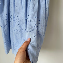 Load image into Gallery viewer, ANDRÉE by UNIT Smocked Eyelet Sleeveless Square Neck Mini Dress Blue L