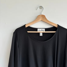 Load image into Gallery viewer, Joseph Ribkoff 3/4 Sleeve Sheer Overlay Chiffon Blouse Black 14