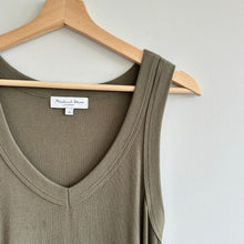 Load image into Gallery viewer, Michael Stars Wren Ruched Side Bodycon Ribbed Dress Topiary Green M