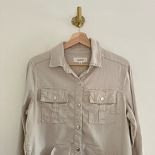 Load image into Gallery viewer, Level 99 Gina Button Front Long Sleeve Shirt Jacket Tan S