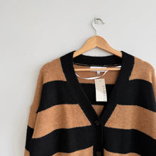Load image into Gallery viewer, John & Jenn Phillie Striped Button Front Casual Cardigan Walnut Stripe M NWT