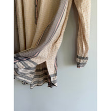 Load image into Gallery viewer, Free People Metallic Thread Long Sleeve Tunic Mini Dress Cream Gray XS