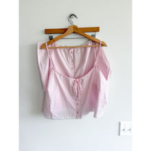 Load image into Gallery viewer, Skims Stretch Cotton Poplin Striped Tank Top Shorts Lounge Set Pink White XL