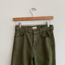Load image into Gallery viewer, Mother Looker Ankle Fray High Waisted Jeans Military Green 25