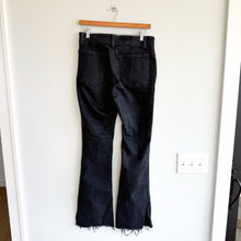 Load image into Gallery viewer, We The Free Raw Hem Denim High Rise Flared Jeans Black 30