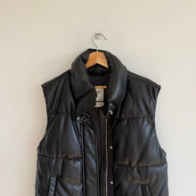 Load image into Gallery viewer, Abercrombie & Fitch Vegan Leather Zip Up Puffer Vest Black S