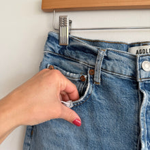 Load image into Gallery viewer, Agolde Riley Long Button-Fly High Rise Denim Straight Jeans Blue 26