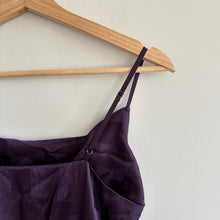 Load image into Gallery viewer, Milly Lilliana Silk Blend Jacquard Sleeveless Ruched Slit Midi Dress Purple 8