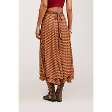 Load image into Gallery viewer, Free People Good 4 U Tribal-Inspired Print Midi Wrap Skirt Brown 4