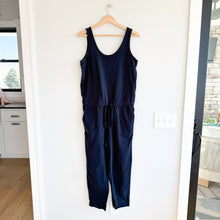 Load image into Gallery viewer, Frank & Eileen Scoop Neck Drawcord Waist Tank Jumpsuit Black M