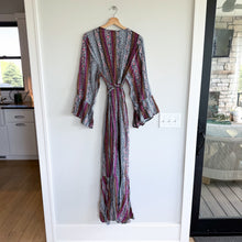 Load image into Gallery viewer, Saachi Anthropologie Wrap V-Neck Long Sleeve Maxi Kimono Cover-Up Dress OS