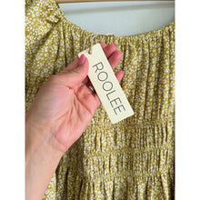 Load image into Gallery viewer, Roolee Roxanne Floral Pattern Square Neck Smocked Puff Sleeve Mini Dress S NWT
