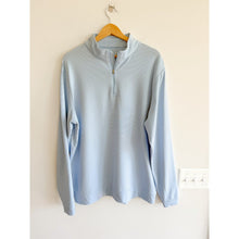 Load image into Gallery viewer, Peter Millar Crown Sport Perth Sugar Stripe Performance 1/4 Zip Sweatshirt Blue