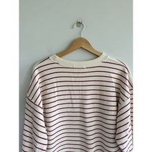 Load image into Gallery viewer, Perfectwhitetee Niall Striped French Terry 3/4 Sleeve Sweatshirt Red White S