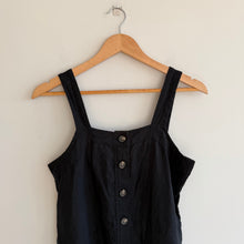 Load image into Gallery viewer, Everlane The Linen Picnic Straight Leg Square Neck Jumpsuit Washed Black 0