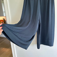 Load image into Gallery viewer, VINCE Wide Leg Satin Pull On Cropped Pants Blue M