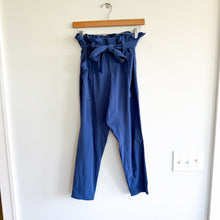 Load image into Gallery viewer, Athleta Skyline High Rise Straight Belted Paperbag Pants Blue 2P