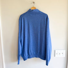 Load image into Gallery viewer, Fairway & Greene Baruffa Merino Wool 1/4 Zip Long Sleeve Windsweater Blue XL