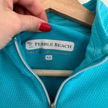 Load image into Gallery viewer, Pebble Beach 1/2 Zip Turtleneck Pullover Activewear Jacket Blue XS