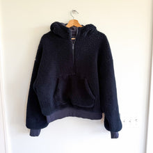 Load image into Gallery viewer, Alo Yoga Streetside 1/2 Zip Sherpa Fleece Pullover Hoodie Sweatshirt Navy L